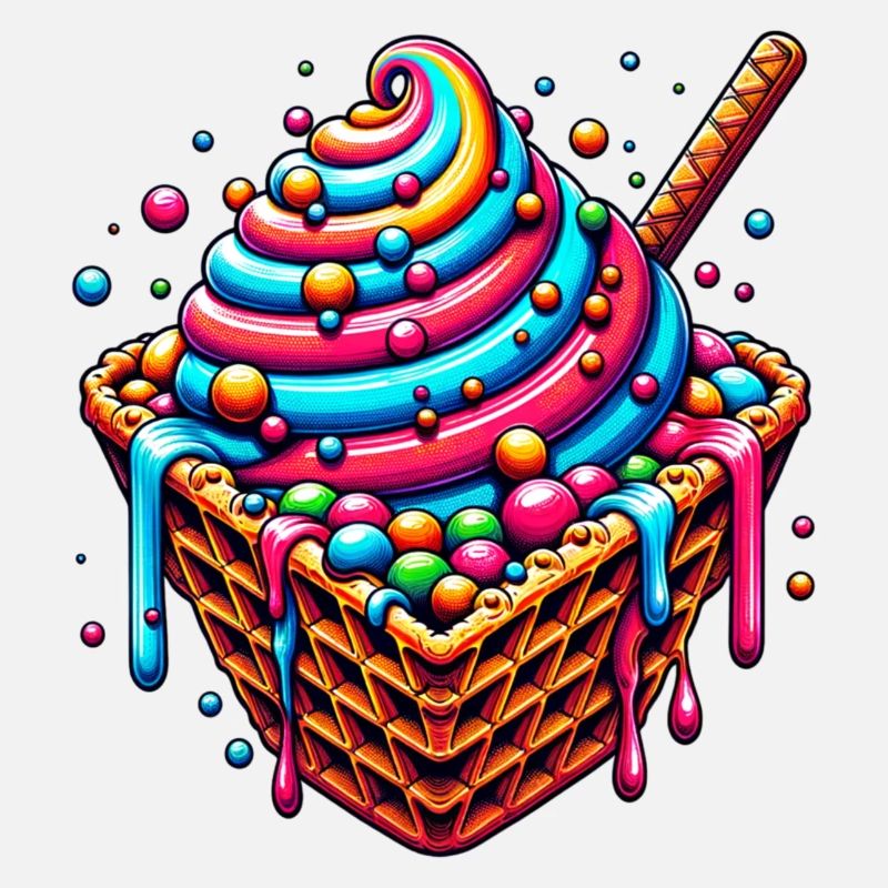 Ice cream, waffle ice cream