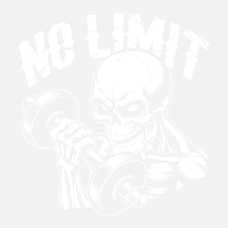 Crâne de musculation No Limit Workout avec haltère