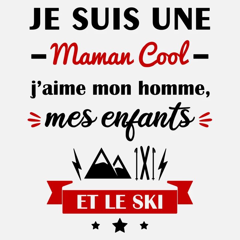 Maman cool ski, skieuse