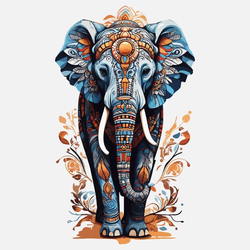 Spirituelles Elefant Mandala Indischer Boho Stil