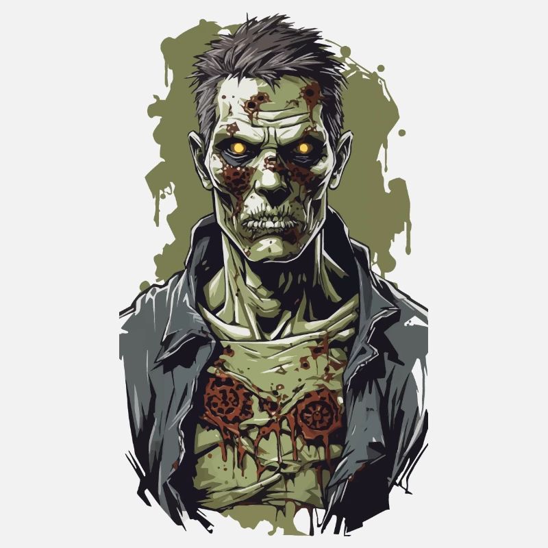 Zombie Night on Halloween Horror Illustration