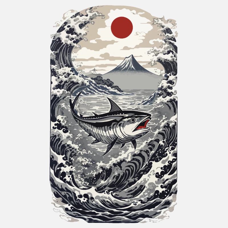 Japanese Kanagawa Wave Tuna Angler Design