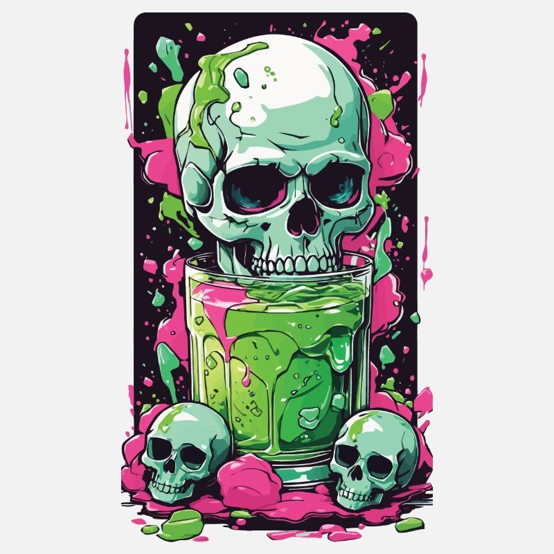 Gothic Skull Weirdcore Gift Illustration