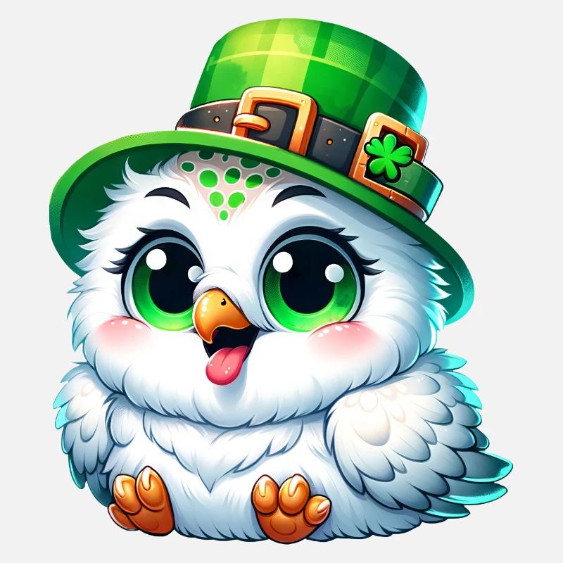 St. Patrick's Cute Snowy Owl