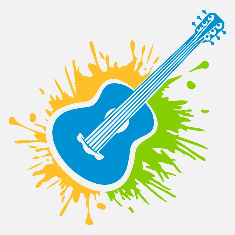Éclaboussures colorées de gouttes de guitariste de couleur