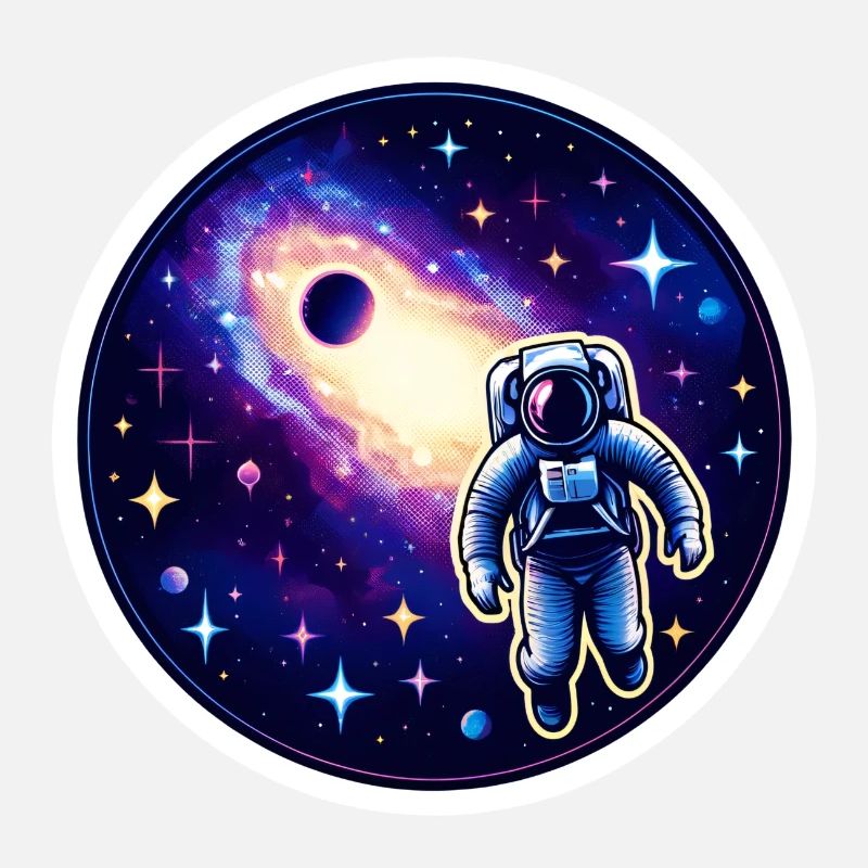 Astronaut in den unendlichen Weiten