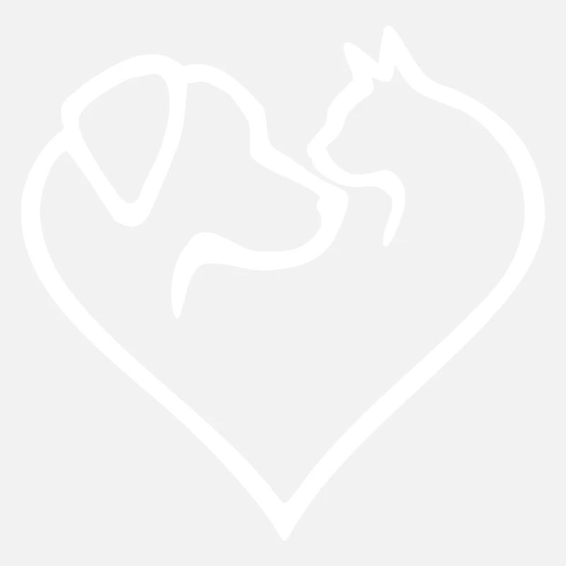Hundeherz mit Katze - Farbwechsel