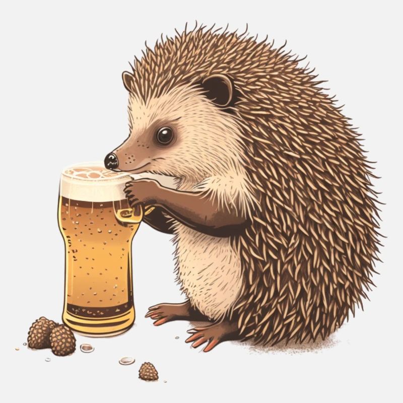 Süßer Igel mit Bier