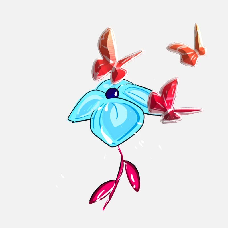 spring blue flower animal natural red