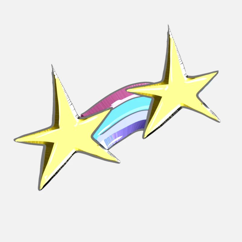 étoile arc-en-ciel étoiles or