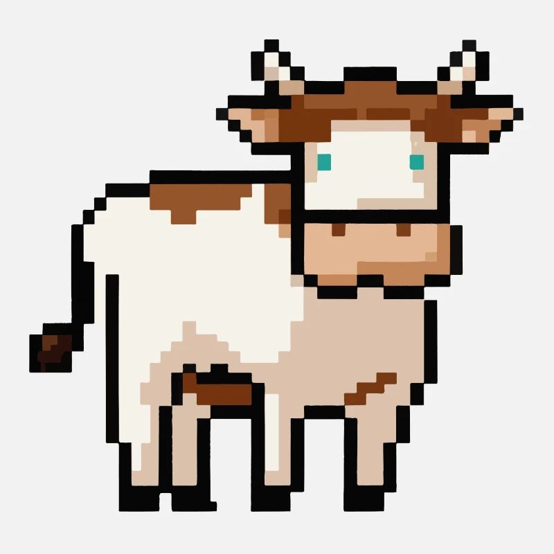 Kuh Verpixelt Pixel Kuh Geschenkidee