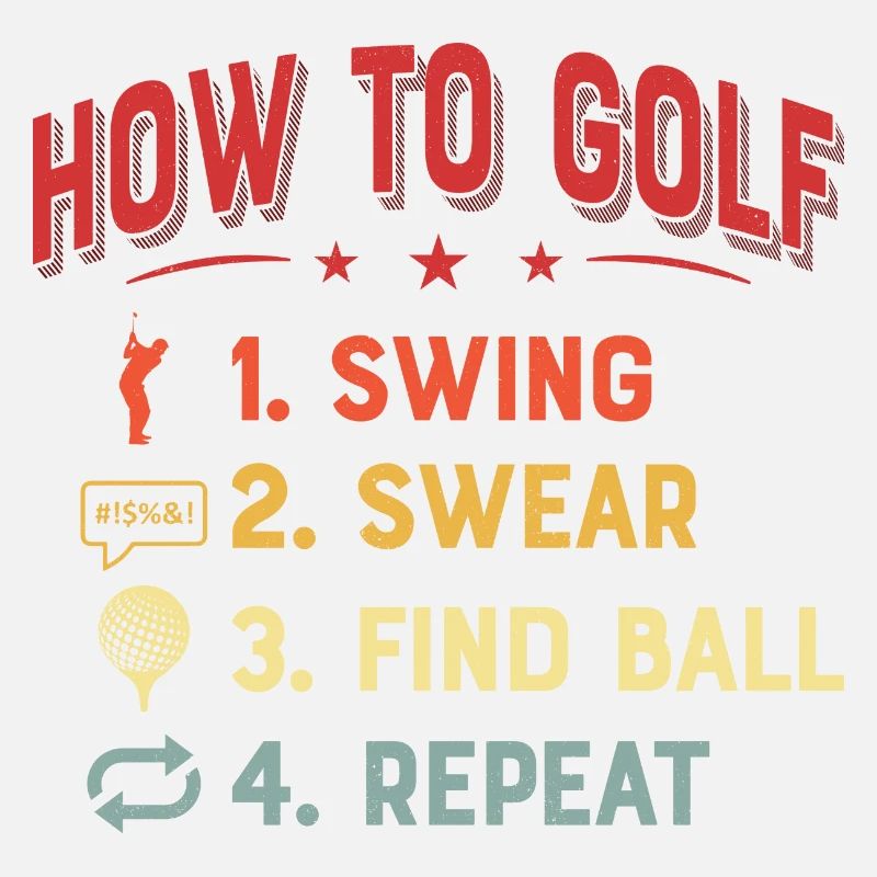 Comment jouer au golf 1. Swing 2. Jurer 3. Trouver la balle 4. Repe