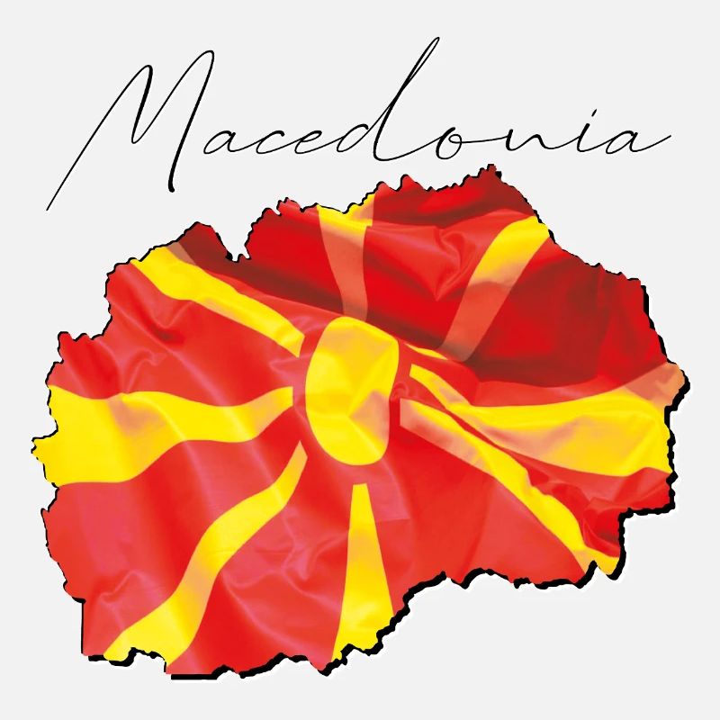 Drapeau de la Macédoine en Macédoine Carte FR