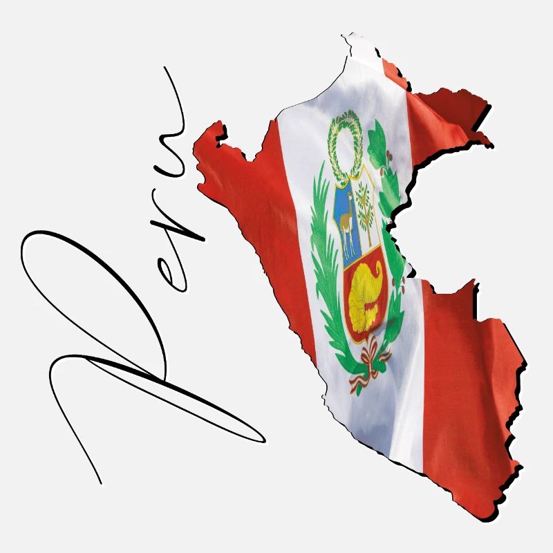Peru flag in the Peru map EN