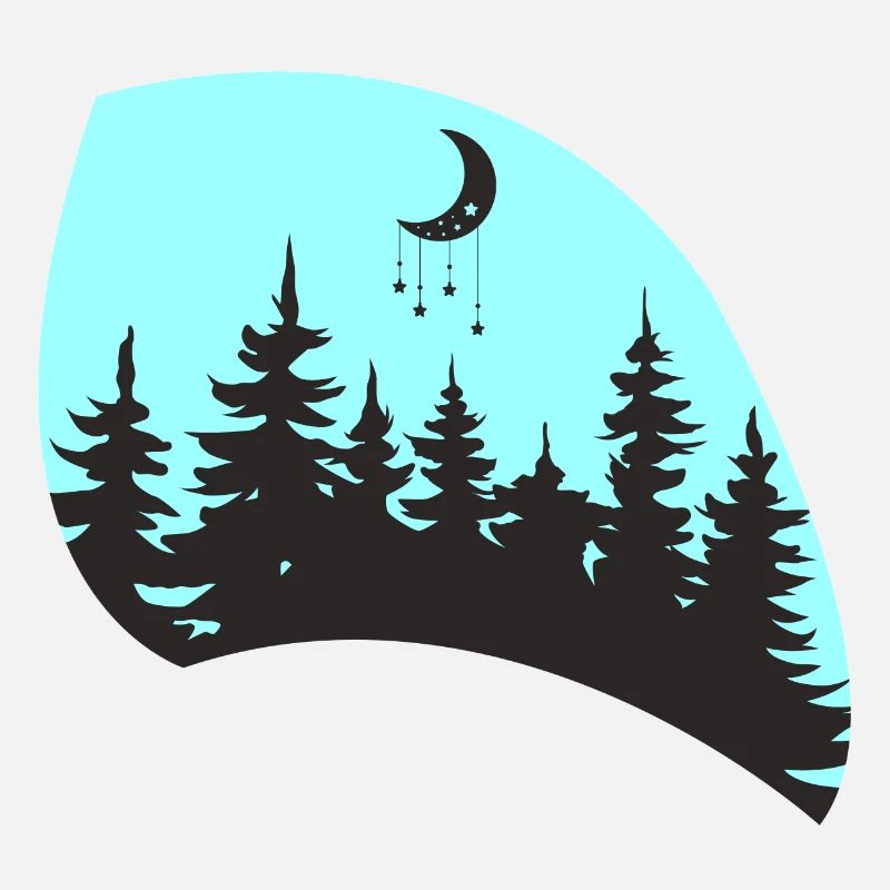 Magic Forest Moonlight Silhouette Minimal