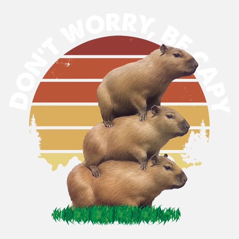 Don't be Worry, Be Capy - Vintage Retro Three