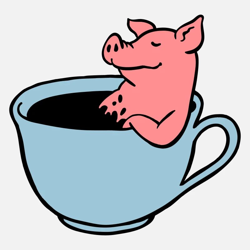 Schwein im Kaffee