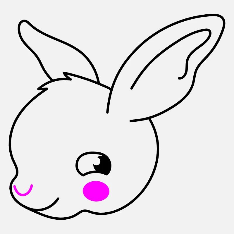 Oreilles de visage de lapin de deux couleurs