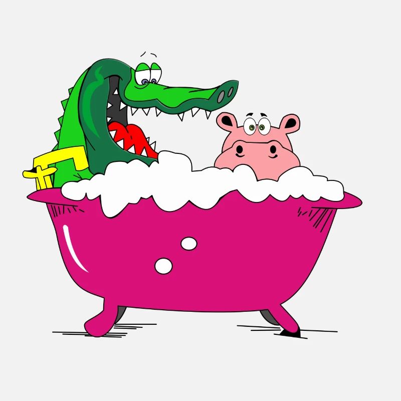 krokodil nilpferd badewanne hippo nilpferd baden