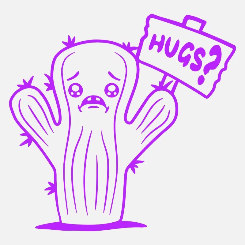 Cactus Face Sad Hugs Shield Hug Comfort