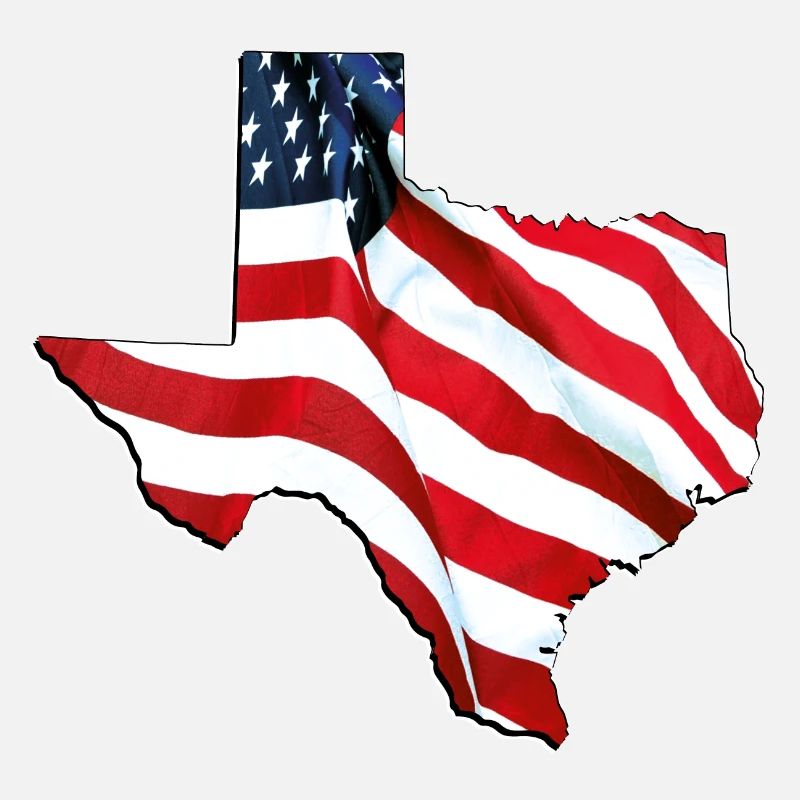 USA Flag in Texas State Map