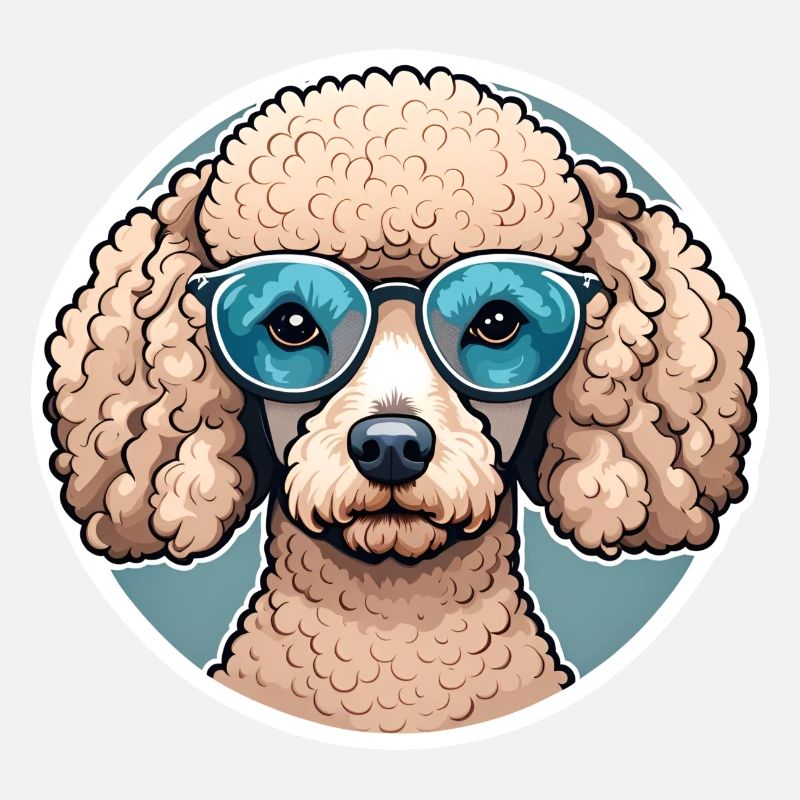 Caniche avec lunettes de soleil