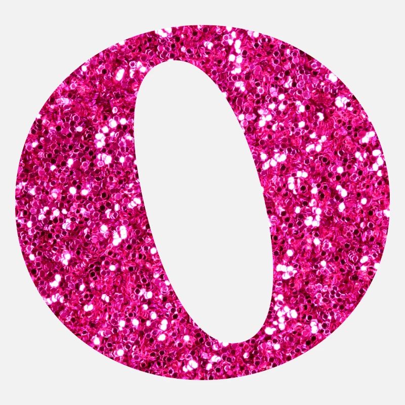 Letter o pink glitter