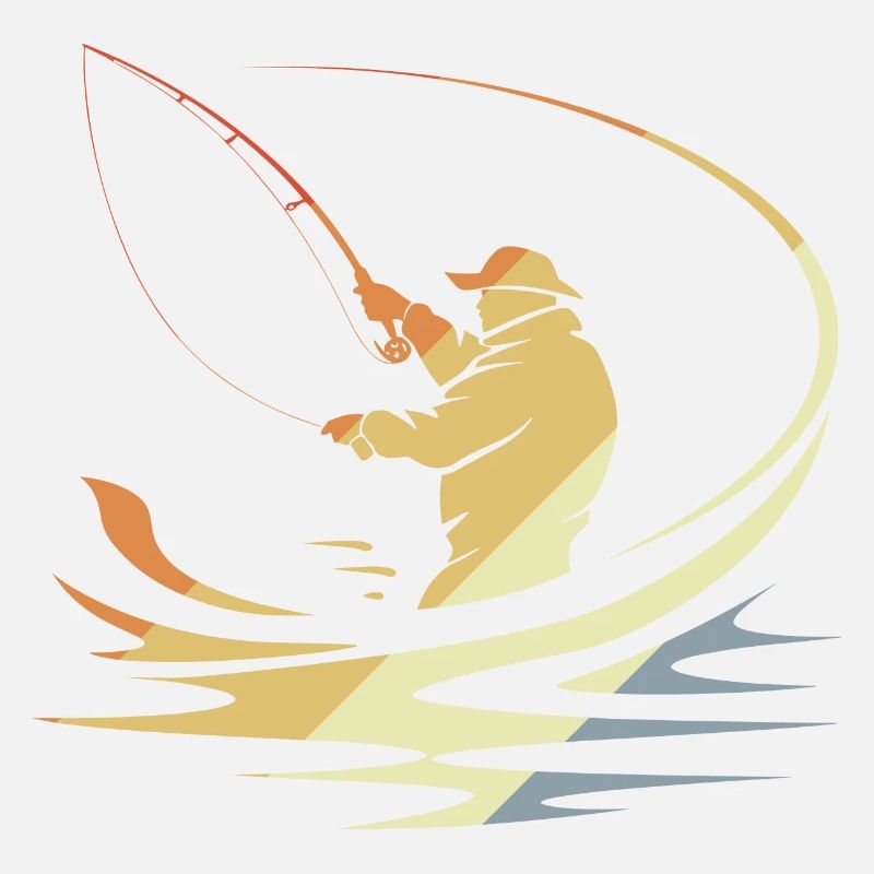 Fishing Sketch Retro