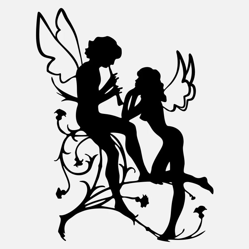 Angel, fairy, elf, magic, silhouette vector