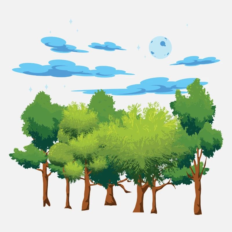 Nature Lover Forest Trees Gift Full Moon Moon
