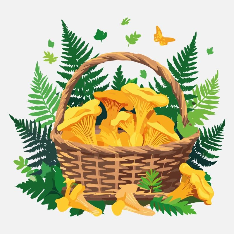 Panier de champignons chanterelle