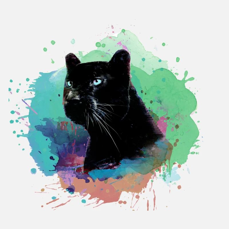 panther,cheetah,leopard,black,colorful,graffiti