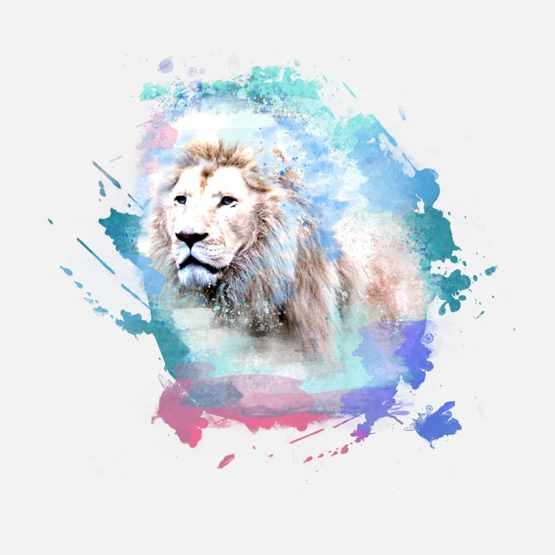 white lion,lion,colorful,graffiti,painting