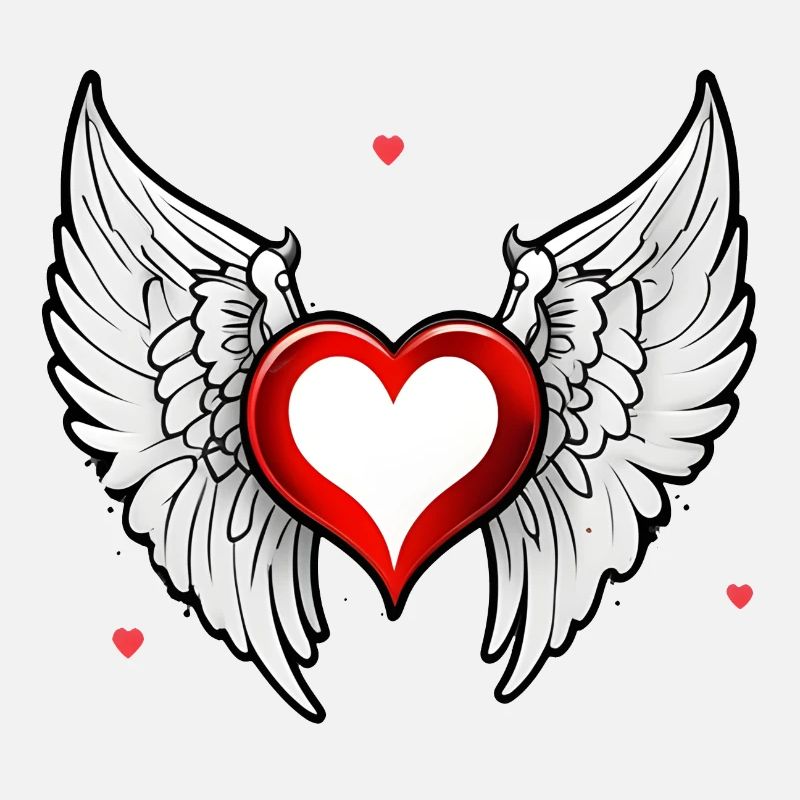 Red Heart with Wings