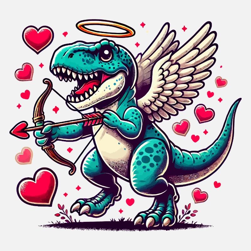 T-Rex mit Pfeil und Bogen Dinosaurier Valentinstag