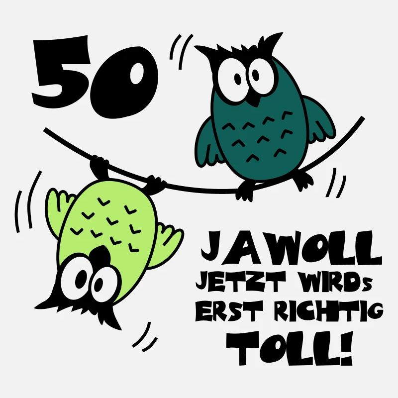 Geburtstag 50 jawoll lustige Eulen