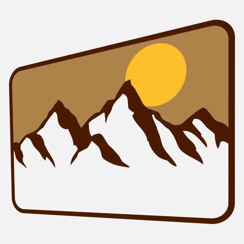 Landschaft Schild Berge Silhouette