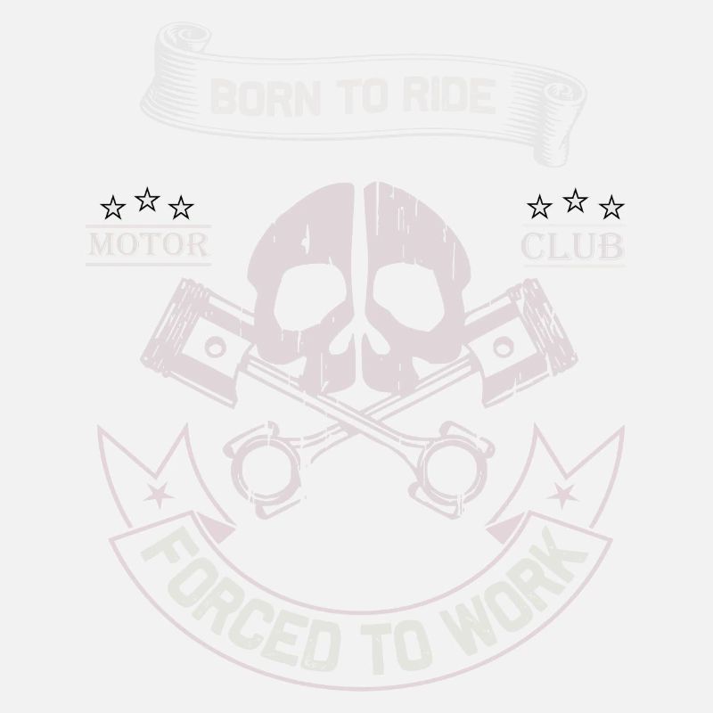 Born To Ride MC Skull Piston Design
