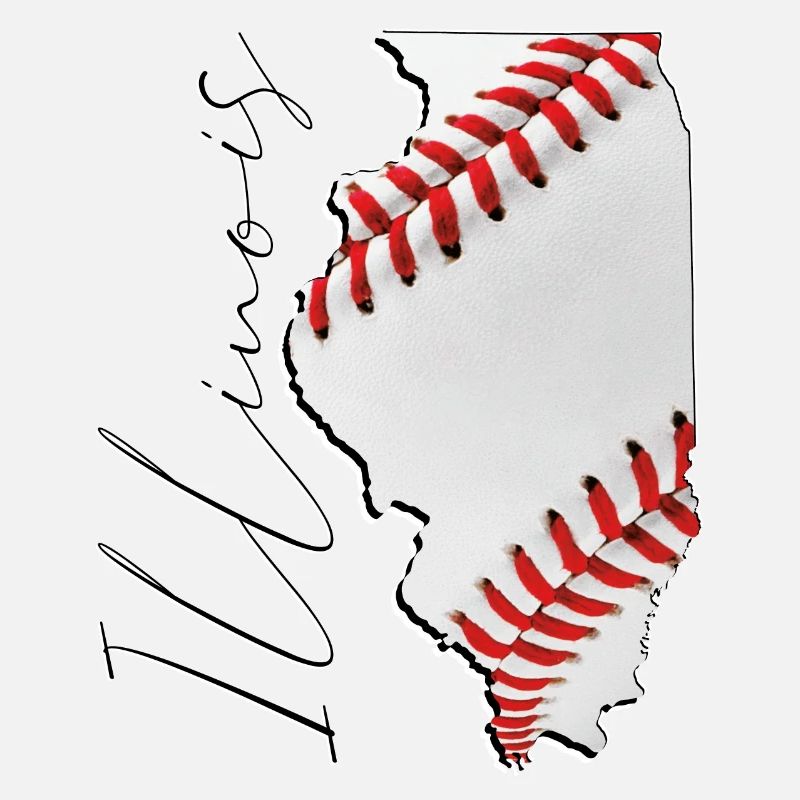 Illinois (USA) | echte Baseball | Landkarte Script