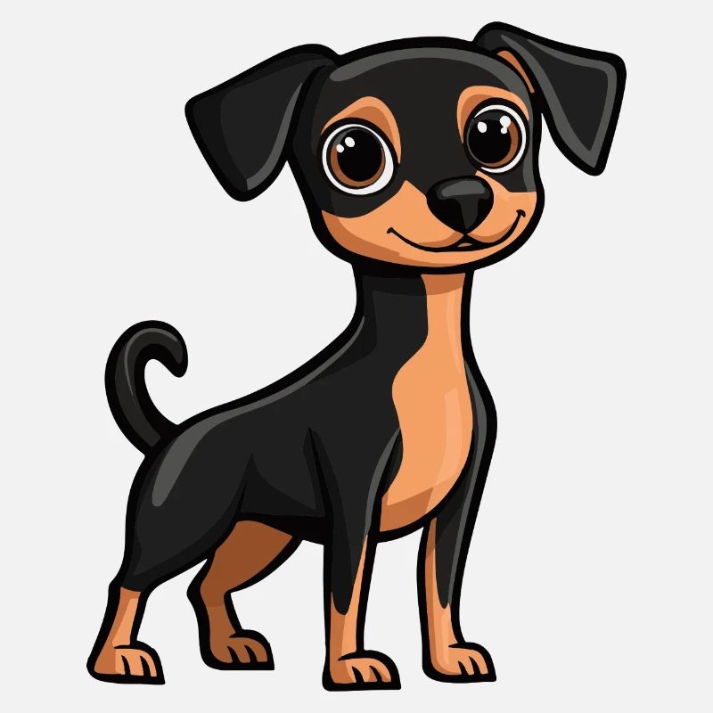 Pinscher chien bande dessinée mignon