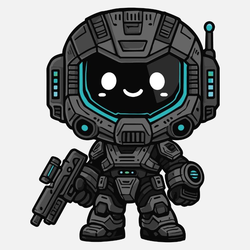 kleiner süsser Robotersoldat