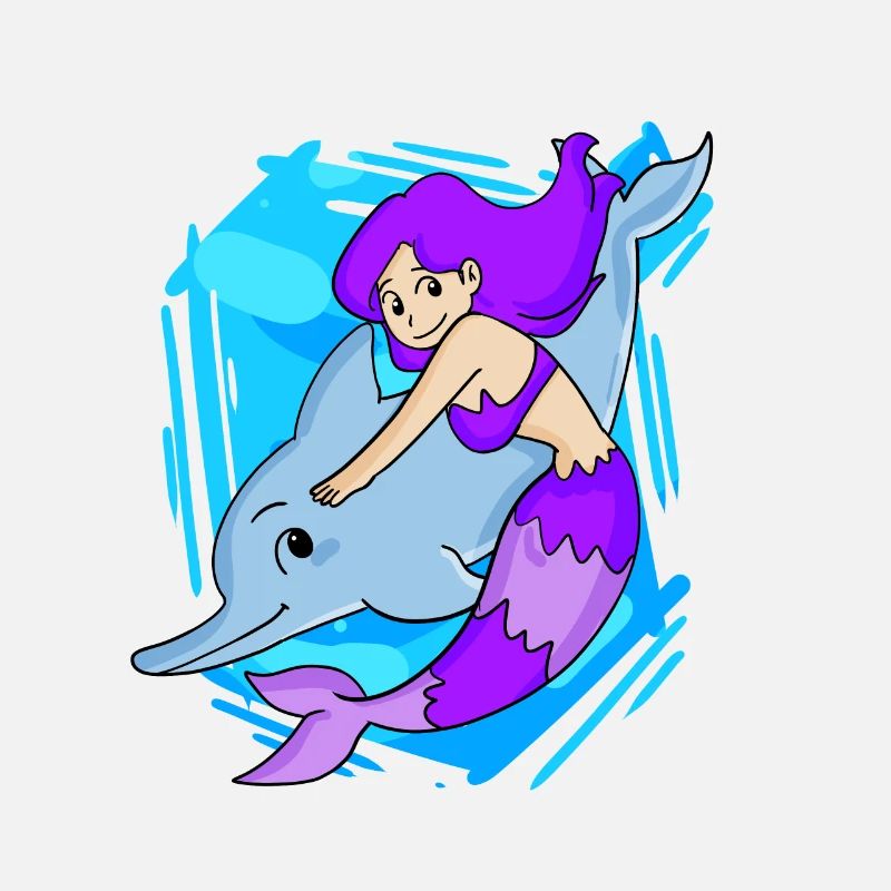 Mermaid with dolphin