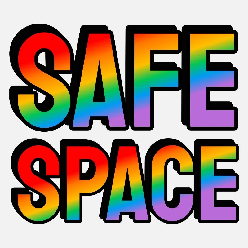 Safe space rainbow text LGBT Pride Month