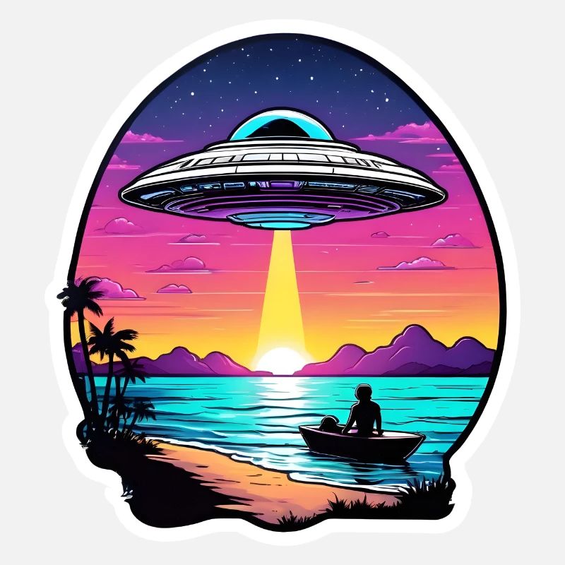UFO schwebt über einem See