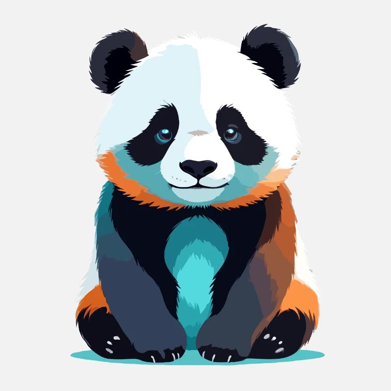Panda Vector Art with Vibrant Colour Illustration