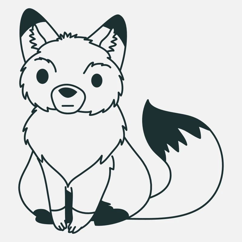 Sitting Fox Umriss
