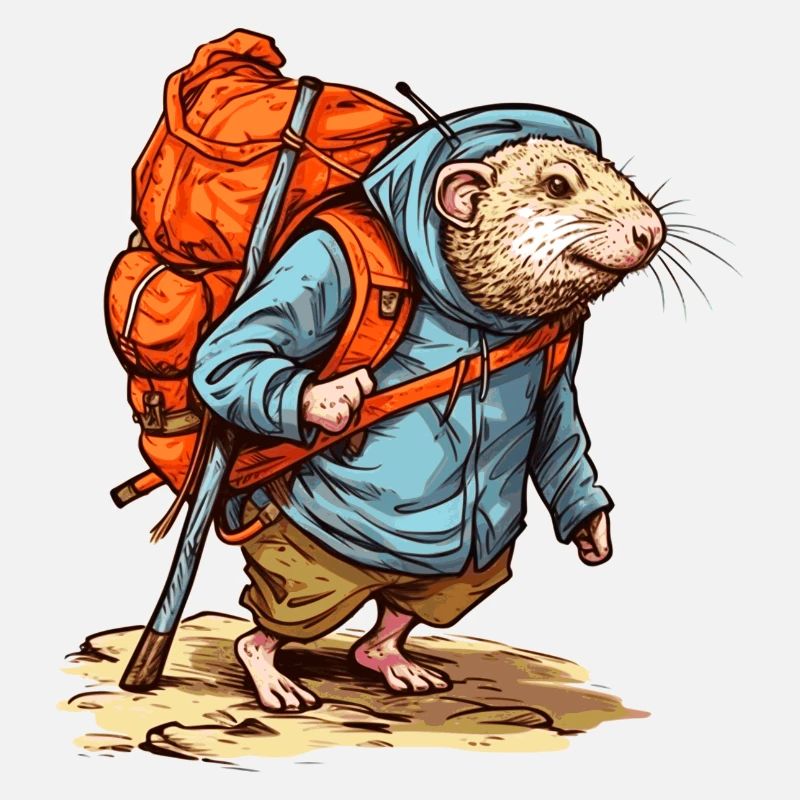 Mole rat goes on a hike