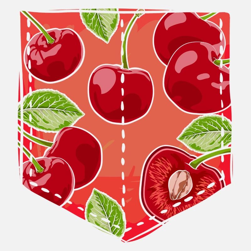 Sommer Kirschen Obst Geschenk Brusttasche Kirsche
