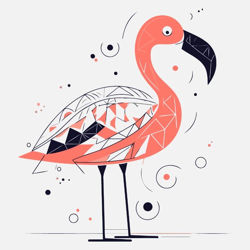 Flamingo abstrakt geometrisch