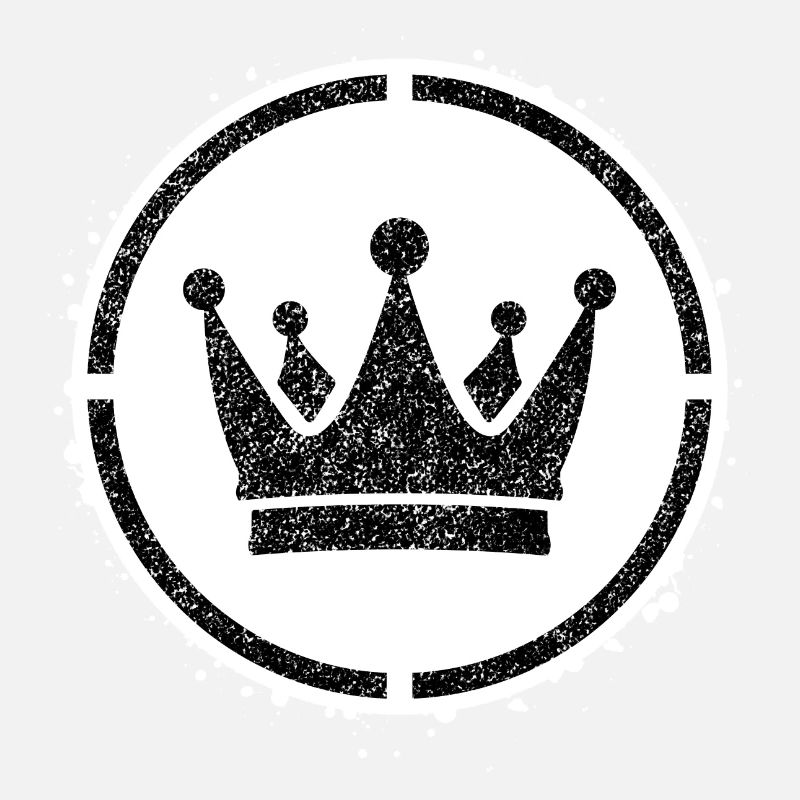 Sponge stencil Crown inside circle
